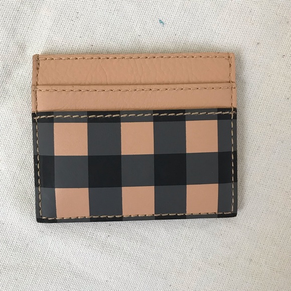 NWT Madewell THE LEATHER CARD CASE: GINGHAM EDITION - Picture 2 of 4